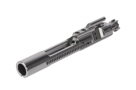 Cryptic Coatings AR-15 bolt carrier group for 5.56 NATO with Mystic Silver finish features a full M16 profile tail